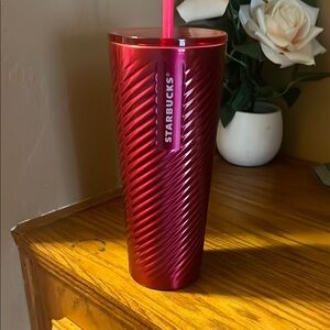 Starbucks Metallic hot pink Tumbler with Straw